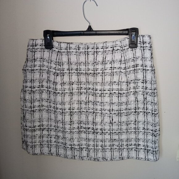 Black and white Tweed Mini skirt sz L NWOT /B17 - Picture 4 of 6